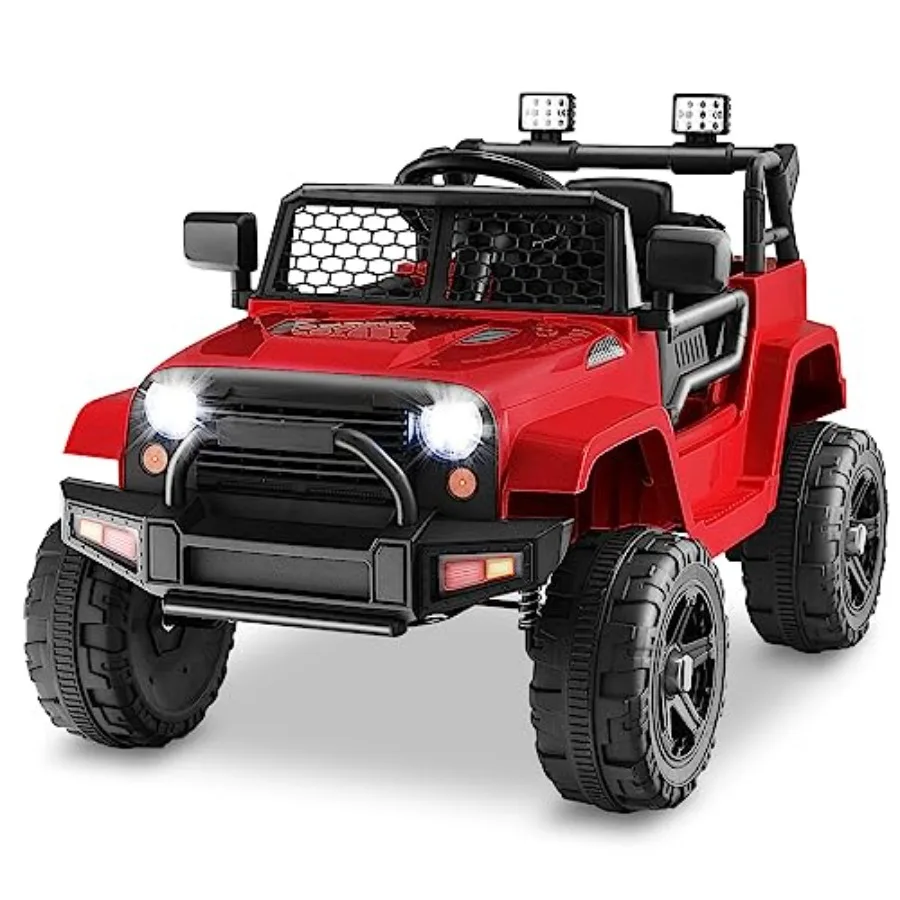 Ride on Car 12V Battery Powered Truck Vehicle with Remote Control Spring Suspension Headlights Music Horn MP3 USB and Aux Port