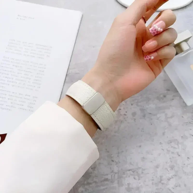 22mm Magnetic Leather Bracelet For Oppo Watch X X2 4 Pro/OnePlus Watch 3 2 2R/OnePlus Watch 46mm Band For Realme Watch S2 3 2Pro