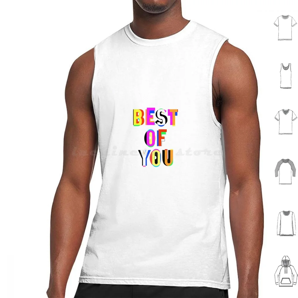 

Best Of You Tank Tops Print Cotton Overlapping Colorful Colors Songs Music Words Typography Lyrics