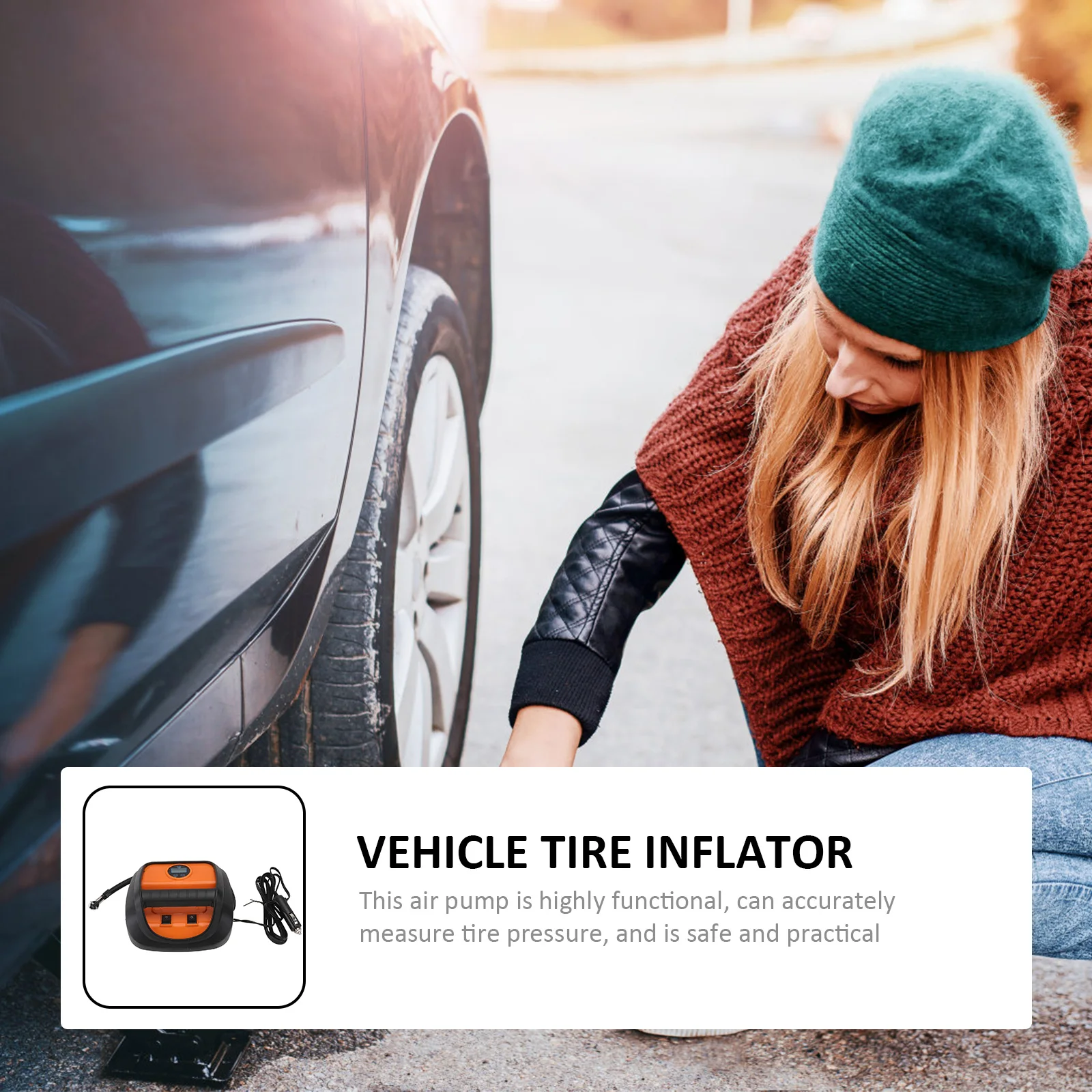 

Car Air Pump Double Cylinder Tire Inflator Intelligent Vehicle ABS High Quality LED Night Use Pressure Measurement Safe