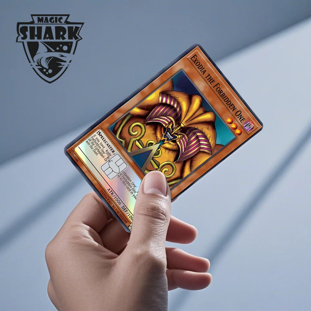 Magic Shark Blue Eyes Dragon Yo-gi-oh Game Shinny Laser Holographic Debit Credit Card Sticker Film Skin Front Cover view 3