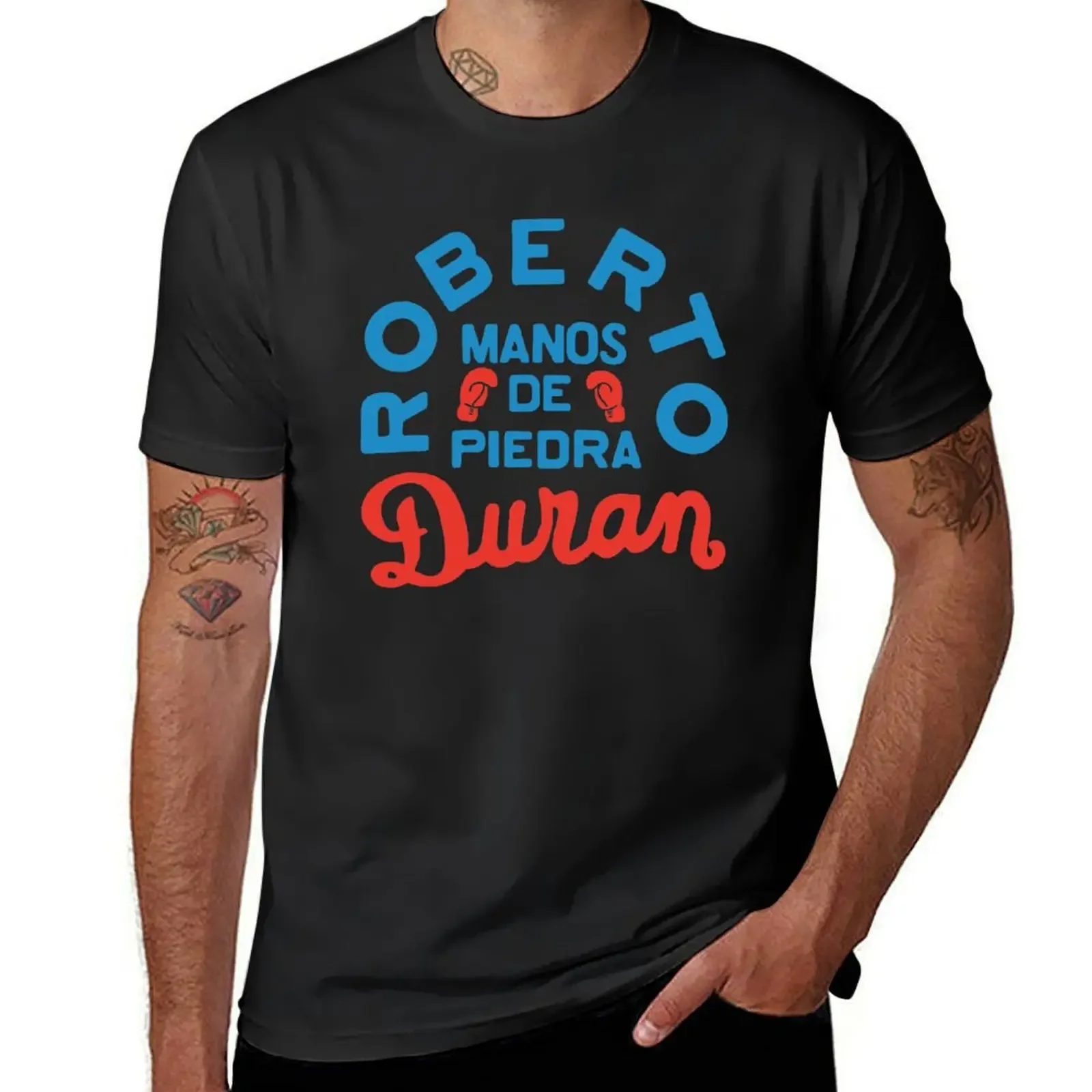 Roberto Manos De Piedra Duran T-Shirt graphic shirts customs design your own cotton t shirt men