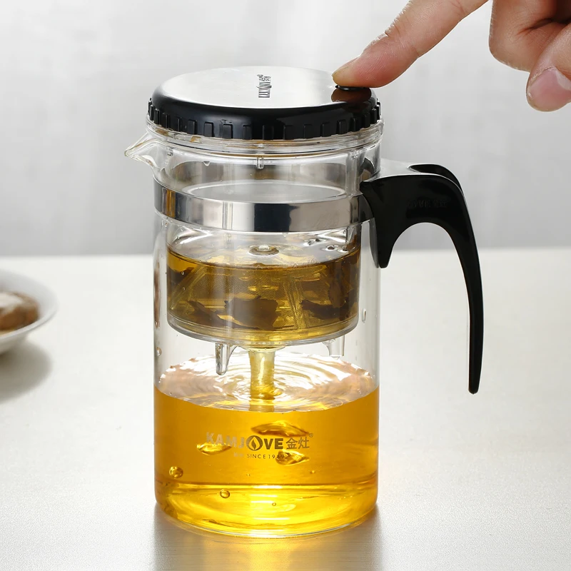 100% Genuine Kamjove TP-160 Art Tea Cup Teapot 500ml Glass Kettle strainer Elegant AUTO-OPEN set infuser de cha view 2