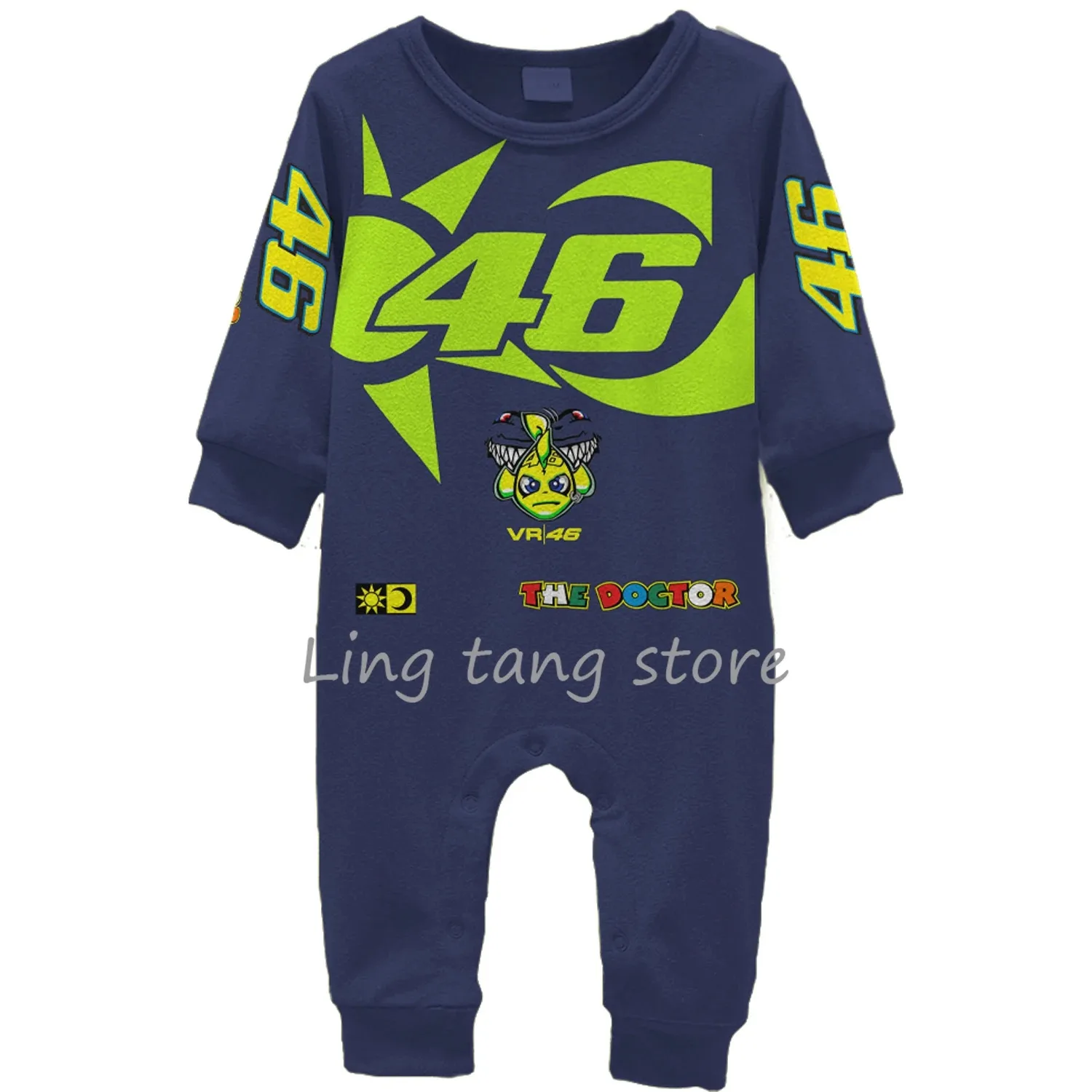 2025 New Rossi 46 Track Race Bodysuit Outdoor Extreme Sports Lover Baby Fashion Casual Creeper