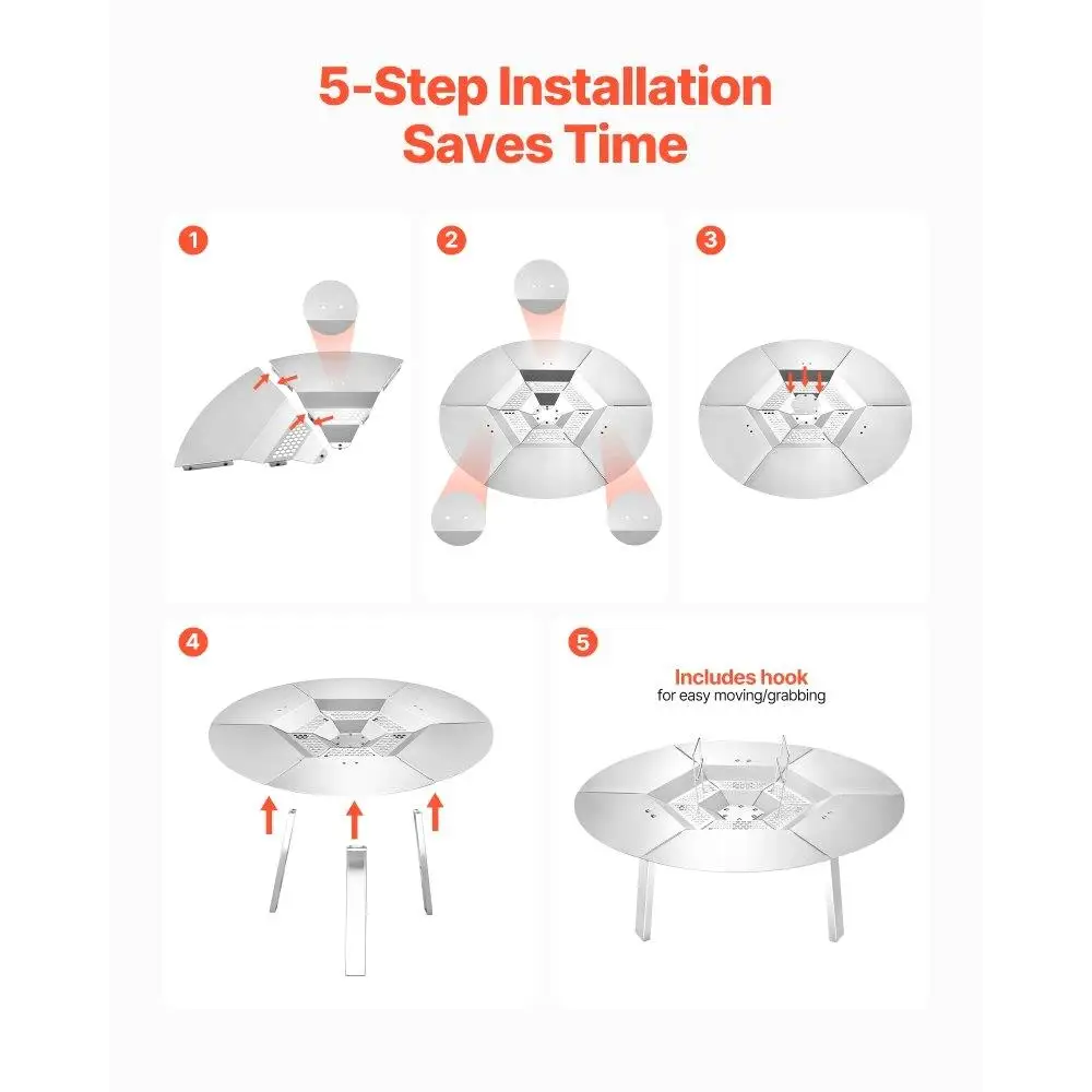 Stainless Steel Fire Pit Heat Deflector for 25 Inch Bonfire Outdoor Fire Pits