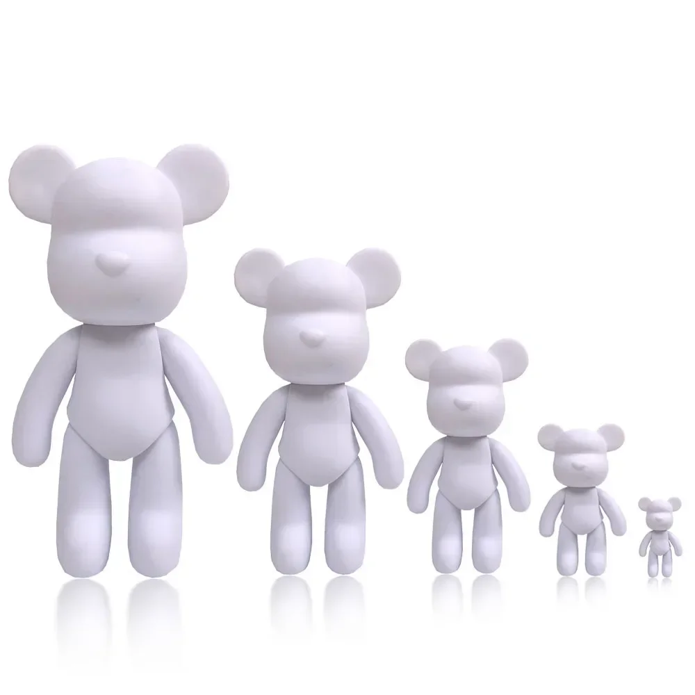 DIY Bearbrick White Blank Mold Doll Toy Fluid Bear Sculpture Handmade Violent Bear Luxury Room Decoration Figurines for Interior