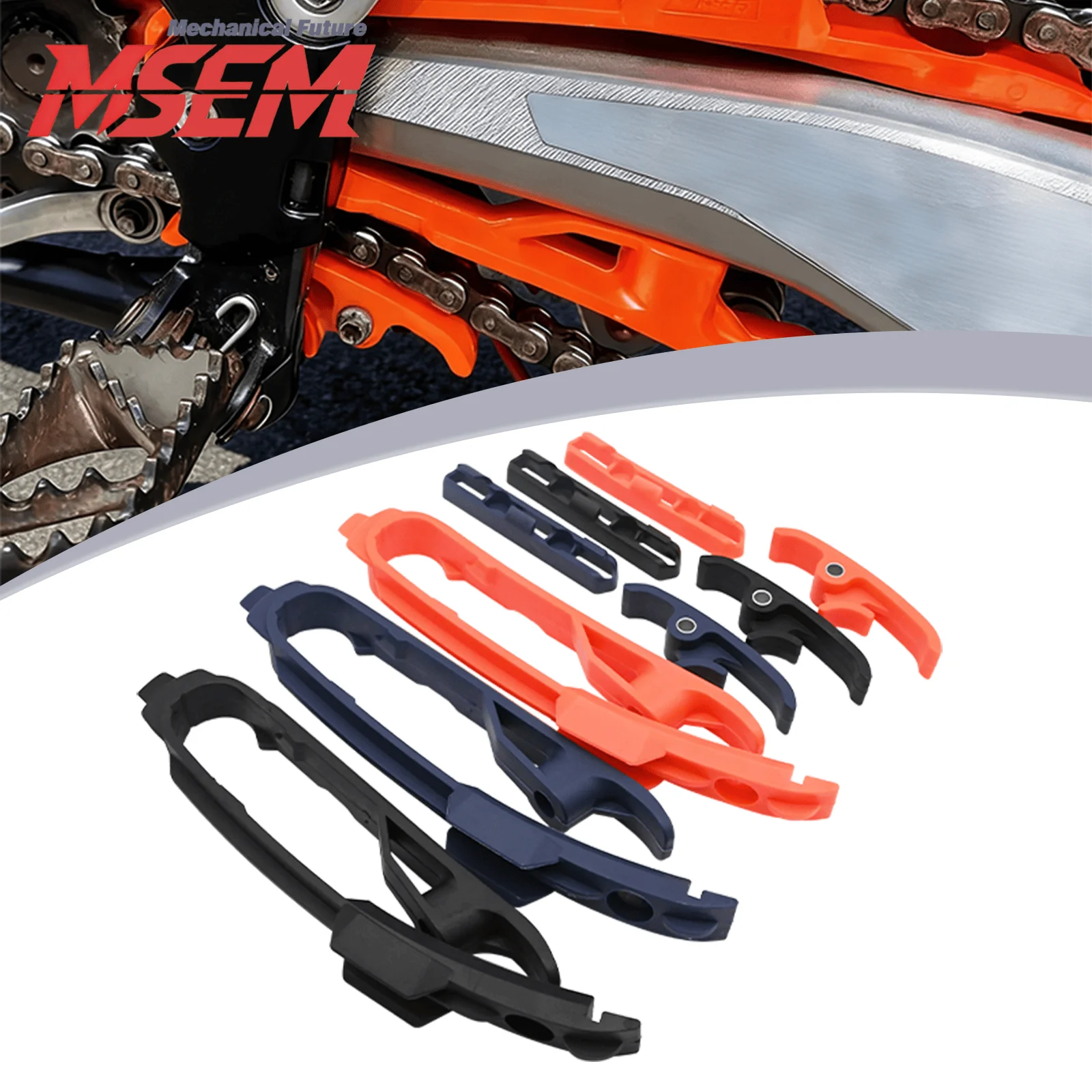 Направляющая цепи и зажим тормозного шланга для мотоциклов KTM 125-450 SX XC SXF XCF 2016-2023, Husqvarna FC FS TC TX