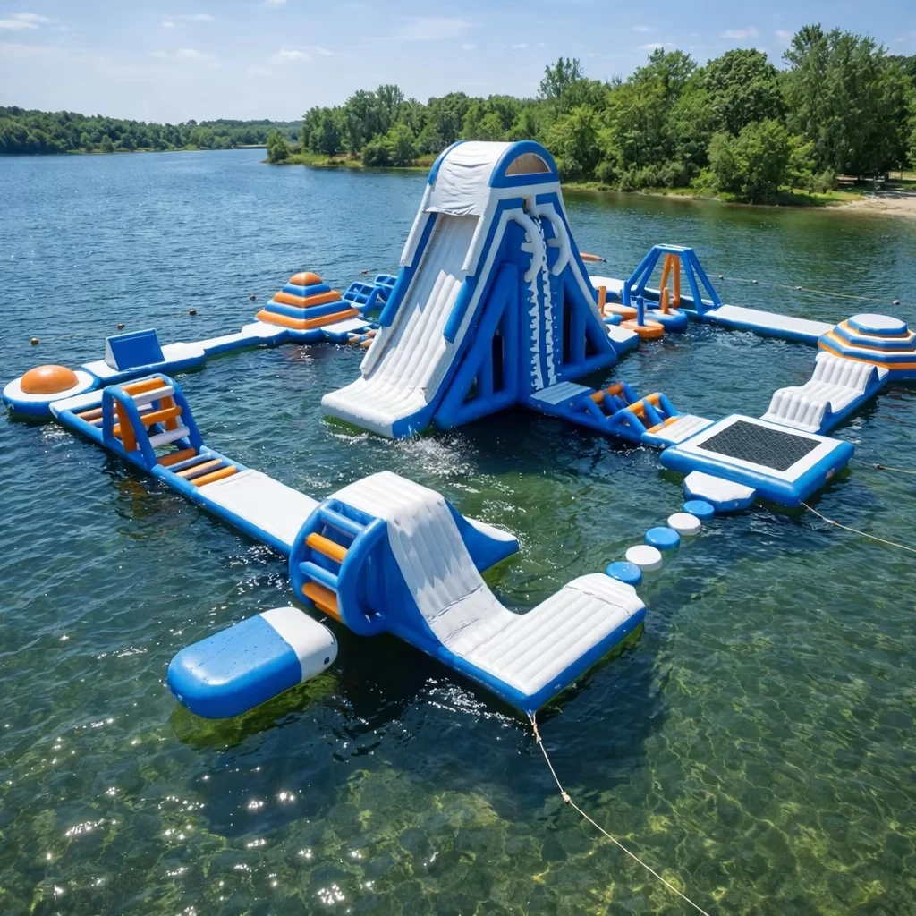Customizable Large Inflatable Aqua Sports Bouncer Castle New Design Floating Water Park for Amusement by Sea or Lake