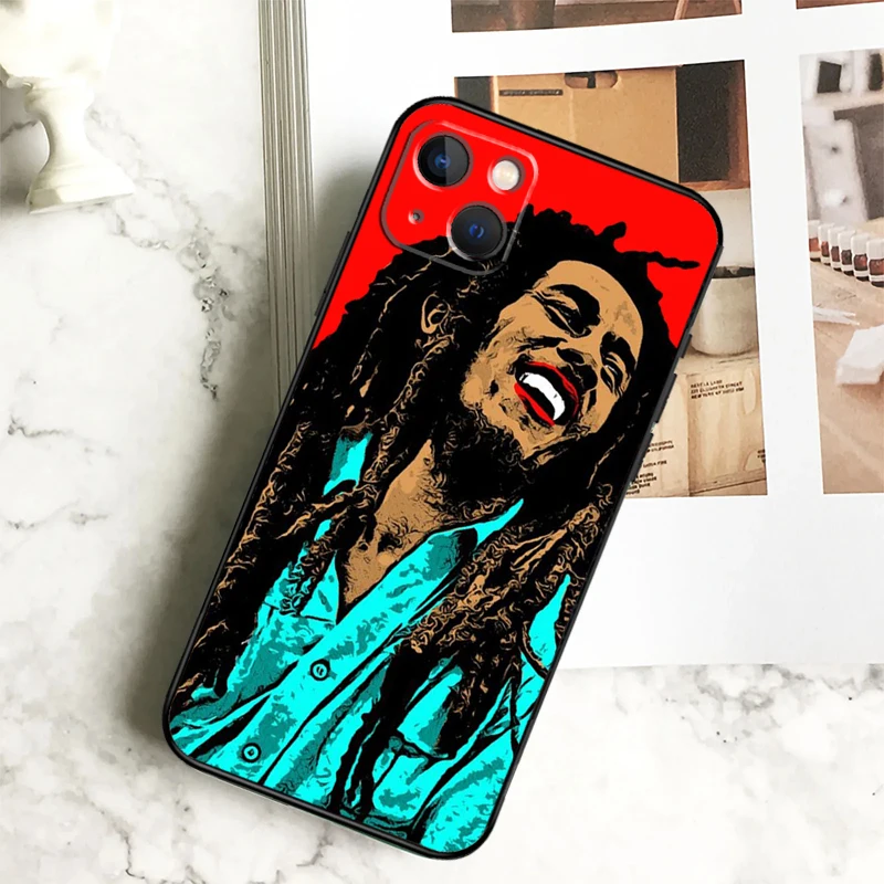 Bob Marley Funda For iPhone 15 16 13 12 Mini 11 14 Pro Max 7 8 Plus X XR XS Max Phone Case