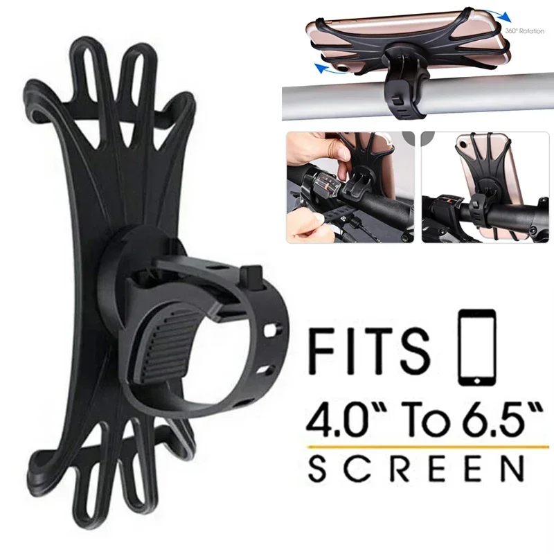 AliExpress NONE Universal Bicycle Scooter Phone Holder 360 Rotatable Mobile Phone Rack for Baby Pram Cart Compatible with iPhone GPS Devices
