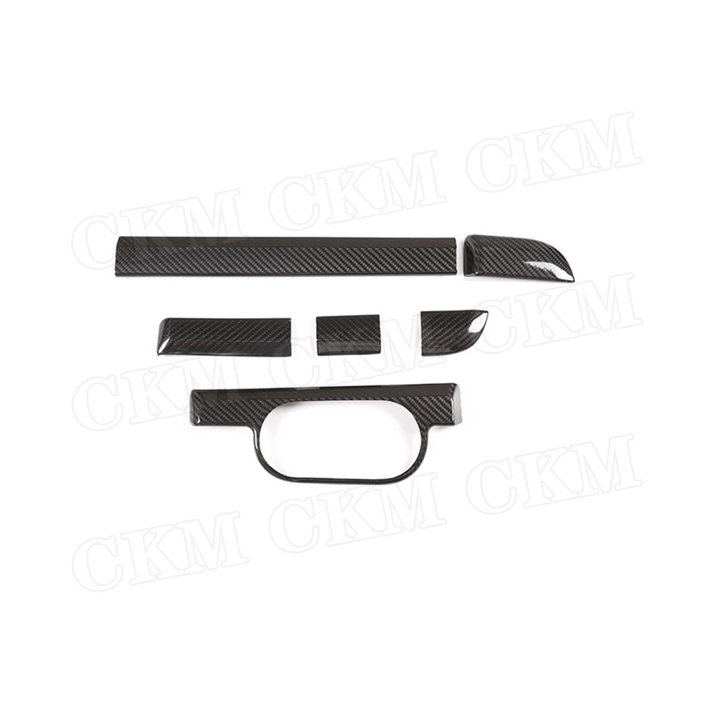 Dry Carbon Fiber Central Control Dashboard Switch Door inner Trim Covers Stickers fit for Porsche 718 2016-2019 911 2012-2018