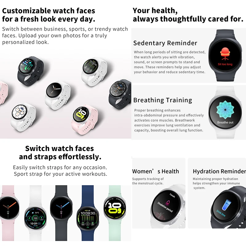 2025 New Watches 8 Mini GPS Track Smart Watch For Men Women Health Sport AMOLED Heart Rate Bluetooth Call Waterproof Smartwatch