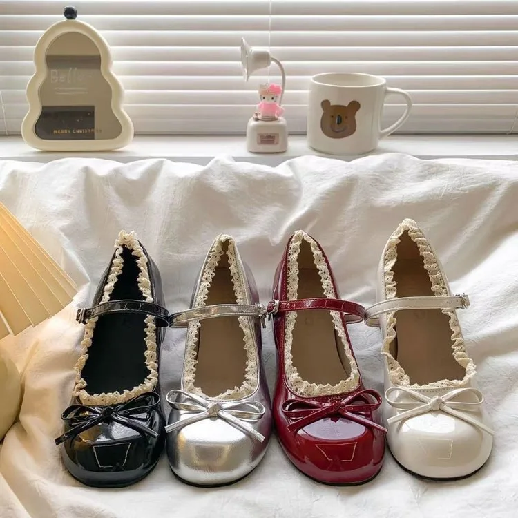 2026 New Women Mary Jane Shoes Fashion Butterfly-knot Dress Shoes Ladies Concise Outdoor Thick Heel Leather Shoes view 2