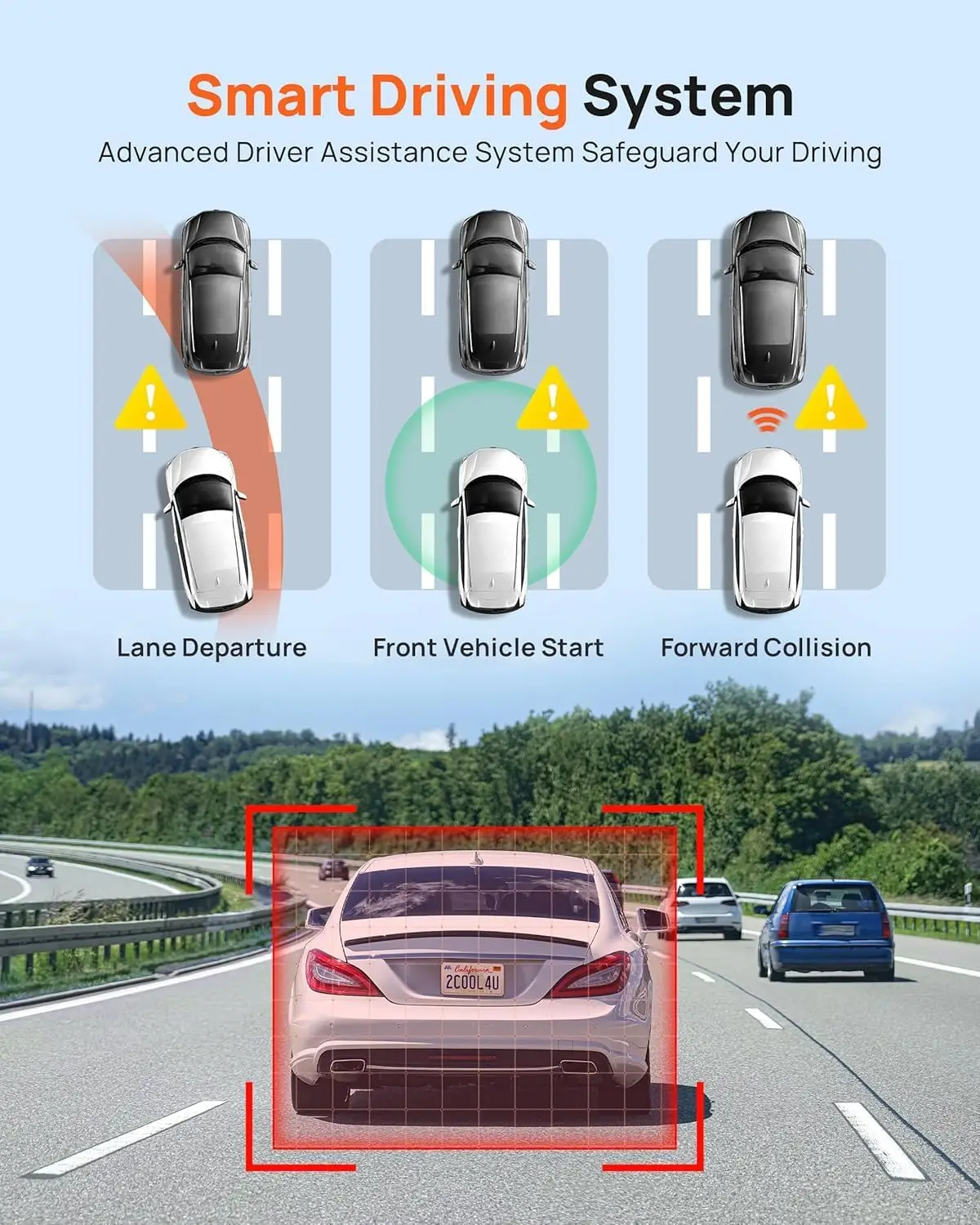 Dual Dash Cam 1944P 1080P STARVIS 2 IMX675 64GB Card 4G LTE ADAS GPS WiFi APP Control HDR 24H Parking Mode Loop Recording view 6