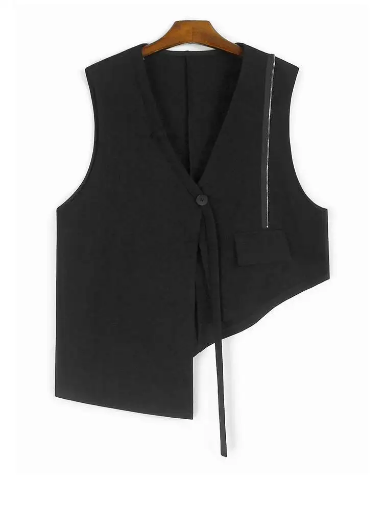 المرأة السوداء غير النظامية هيم الشريط حجم كبير سترة أنيقة جديدة الخامس طوق أكمام موضة المد ربيع الخريف #1