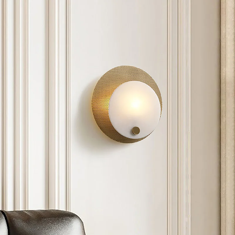 Modern Metal Perforated Circular Orb Wall Bedroom Bedside Hallway Living Room Entryway Corridor Home