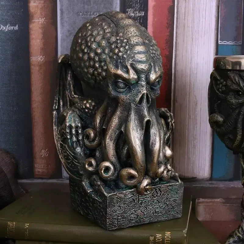 Vintage Skull Cthulhu Statue Home Decor Resin Crafts Ornaments Octopus Modern Sculpture Figures Halloween Party Decoration