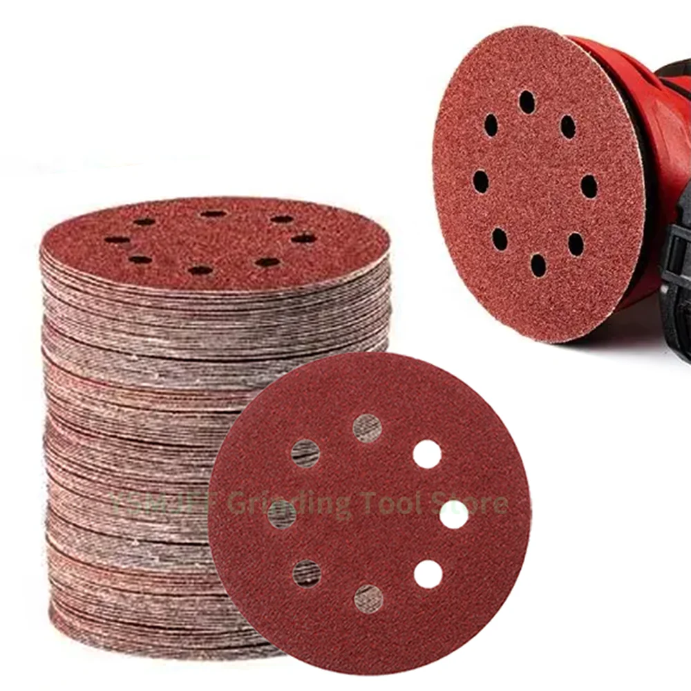 

50PCS 5 Inch 8 Hole Sanding Discs, Hook and Loop Abrasive Sanderpaper For Random Orbital Sander Woodworking, 40-1000 Grits