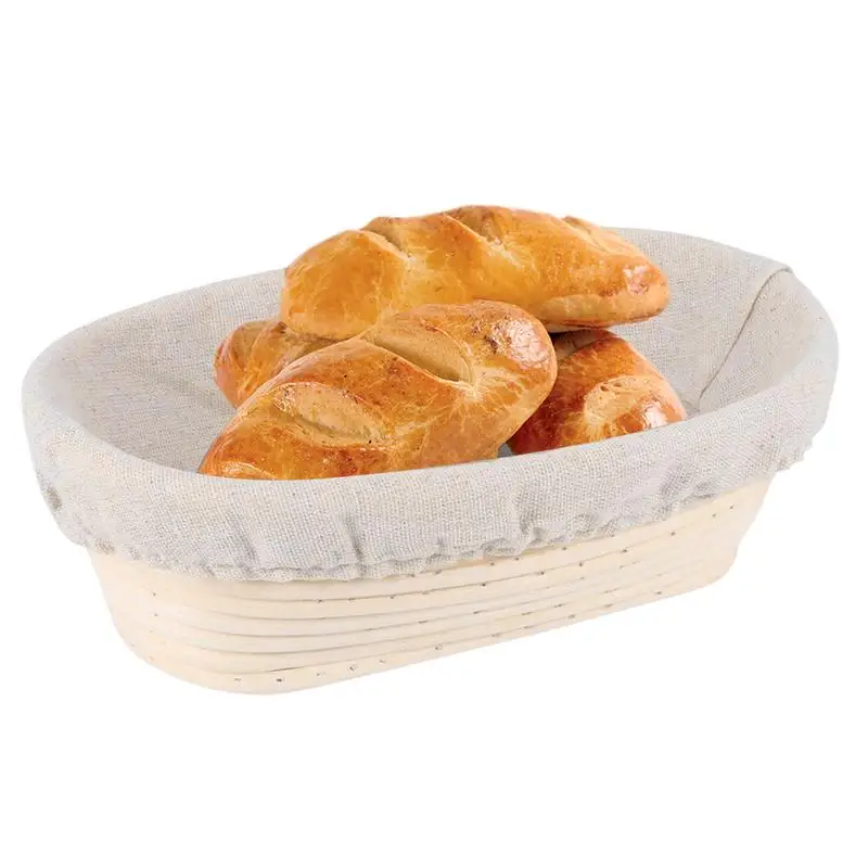 Rattan Bread Proofing Basket Oval Proofing Basket Sourdough Bread Basket For Bread Proofing Kitchen Baking Tool With Liner