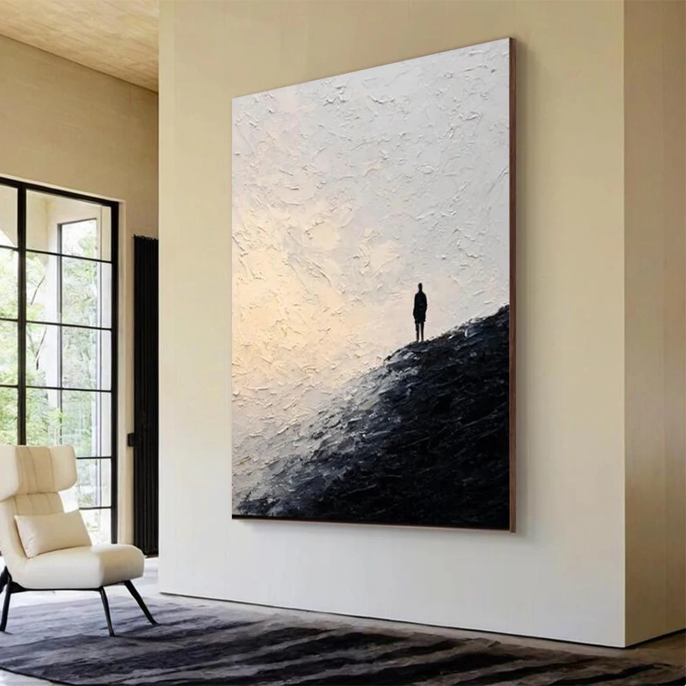 

Beige Abstract Painting Black Wall Art Gray Texture Abstract Painting Beige Minimalist Art Large Biege Texture