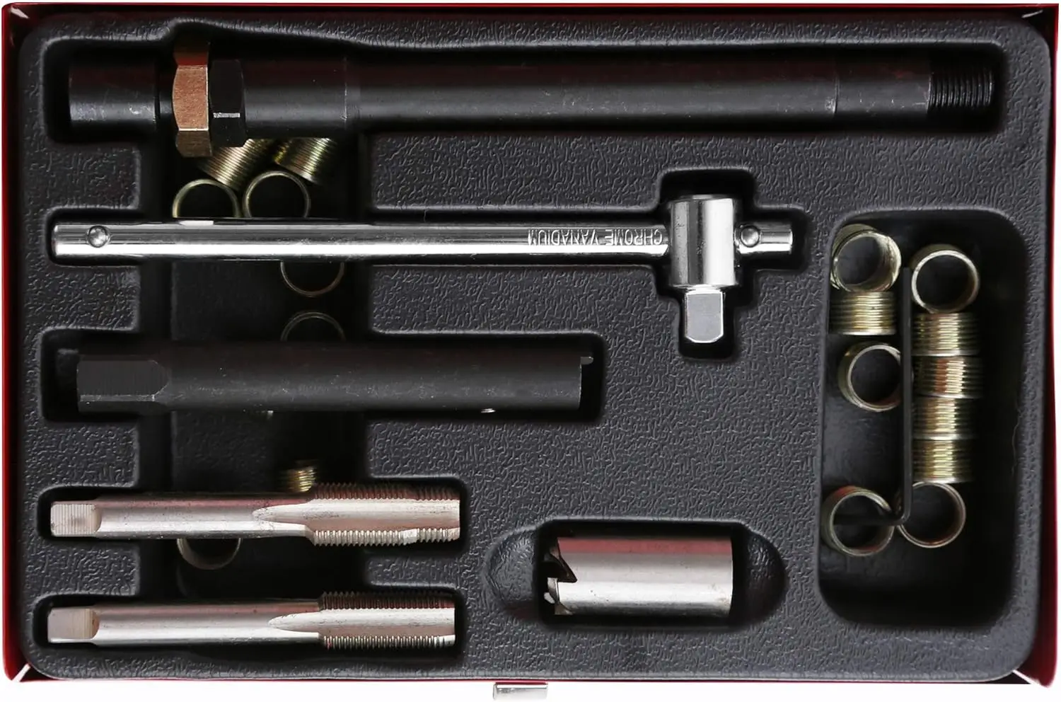 

26pc Spark Plug Thread Repair Kit M14 x 1.25 with Metal Case - Durable Automotive Tool Set