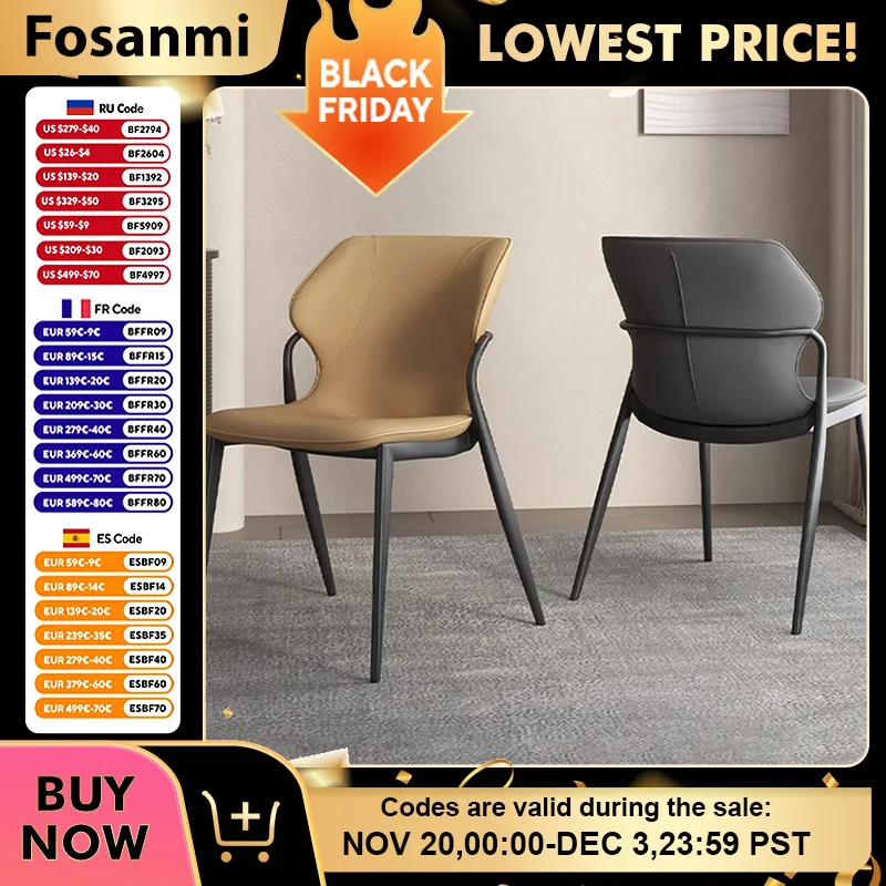 

Modern Restaurant Leather Dining Chairs with Steel Legs Comfortable Kitchen Dining Room Table Chair for Home Dinner Cafe Chair