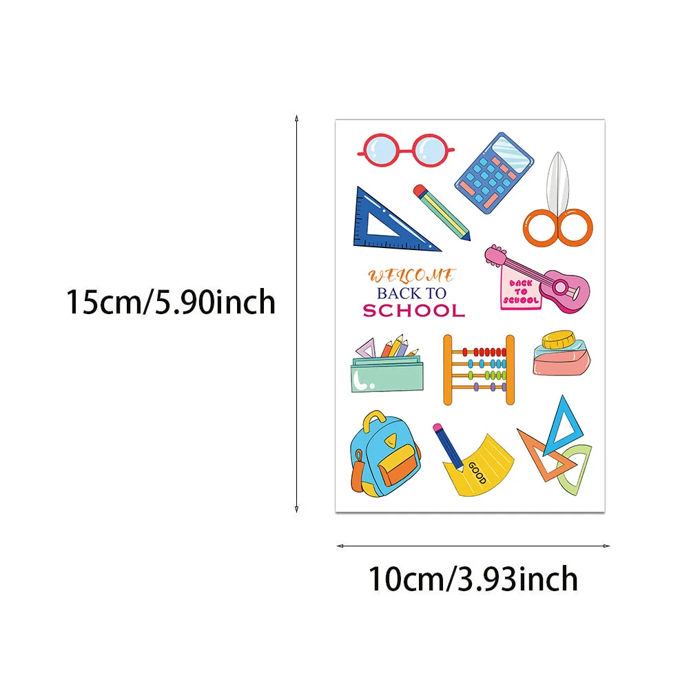 8枚のクリエイティブな新学期シーズン報酬ステッカー、アカウントデコレーション、DIY電話ケース、ウォーターカップ、防水ステッカー
