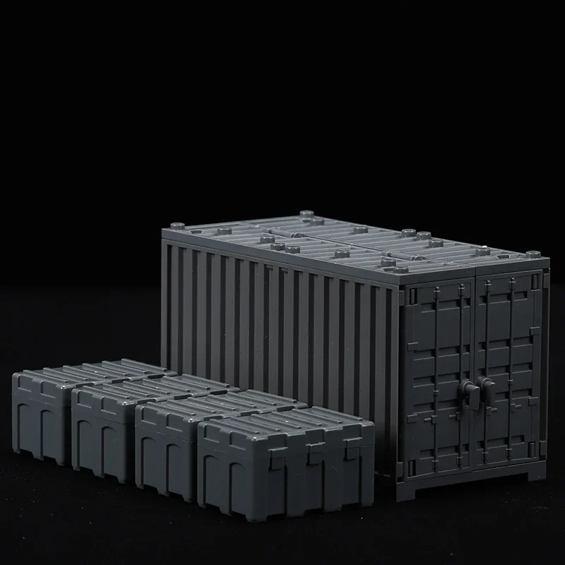 صندوق لبنات بناء حاوية عسكرية MOC للأولاد ، قاعدة حرب ، طوب فني ، طوب بناء إبداعي سهل الاستخدام ، Ww2