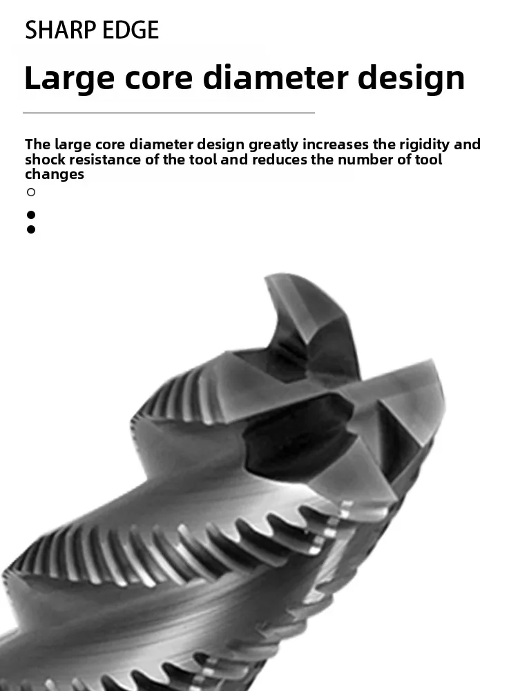 Hartmetall-Schlichtfräser 70HRC 4-Schneiden 65HRC 3-Schneiden Kurze Klinge für Aluminium Hartlegierter Stahl – Detail 5