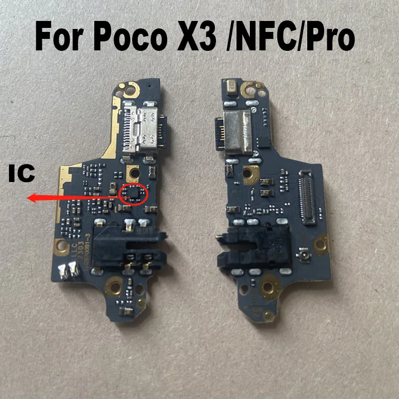 Per Xiaomi Poco X3 Pro NFC Porta di ricarica USB Microfono Microfono Dock Board Cavo flessibile con IC Ricarica rapida 4G 5G