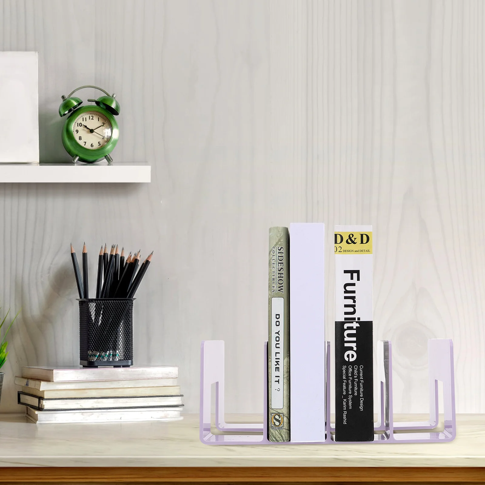 Bookends Rak Organizer Meja Rak Organizer Tempat Bening Braket Dudukan Baca