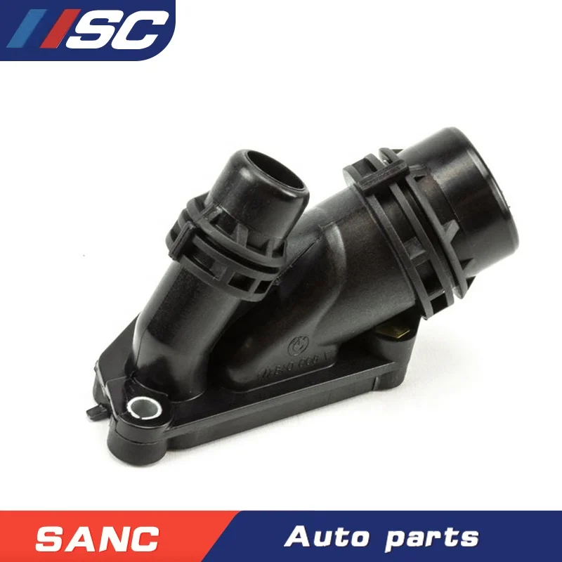 11117800048 Black Coolant Thermostat Housing For BMW E81 E88 E82 E93 E92 E91 E60 F01 F02 F03 F04 F07 F10 OE 758438 36007 T436007