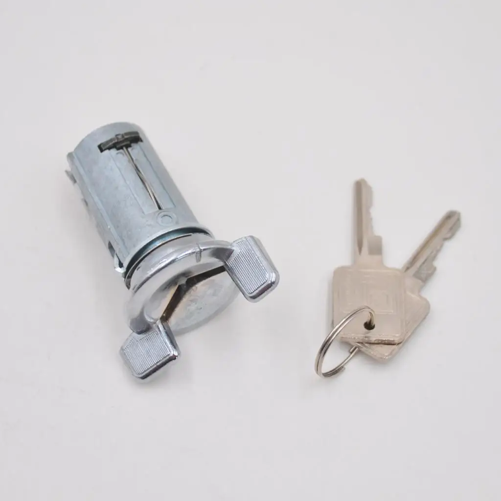 Direct Replacement Ignition Switch Lock Assembly for GM for chevrolet Car with 2 Keys Chrome Metal Front Cylinder