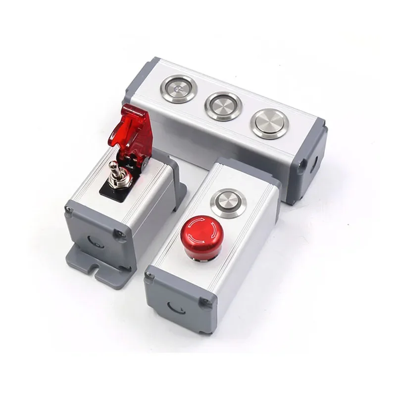 16mm 19mm 22mm Waterproof Aluminium push button switch box one hole three holes for Metal buttons Industrial Control Equipment