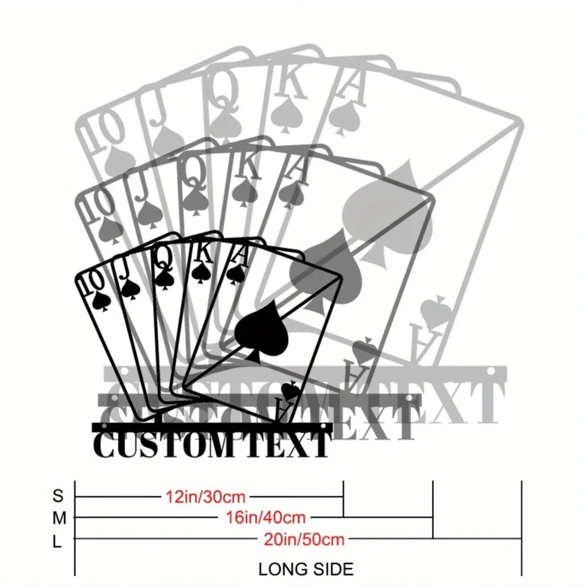 Custom Metal Playing Card Wall Art | Contemporary Design (Feather-Free/Non-Electric) | Game/Poker Room Decor