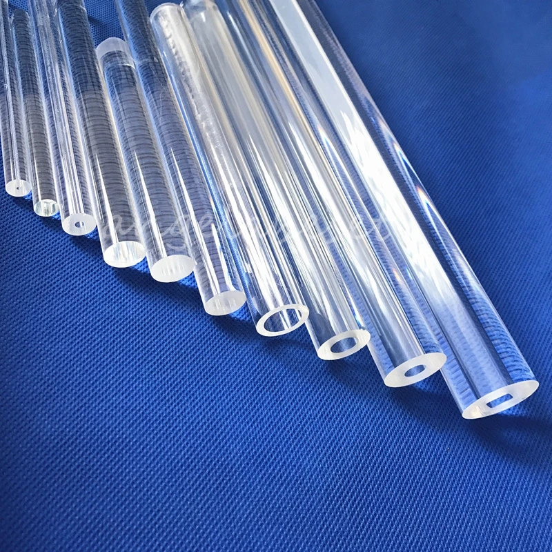 

Quartz Tube Pipe OD 15mm to 50mm Silica Single-Bore Sight Glass pipe High Temperature Glass Tubes customize