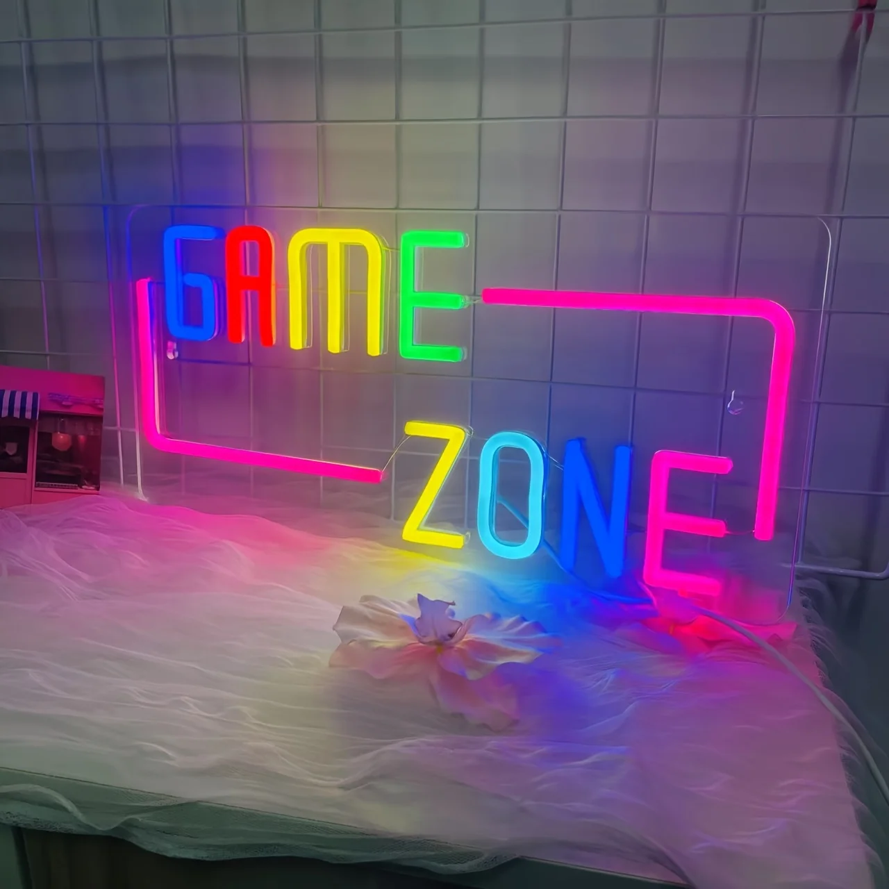 Gaming Zone Neon Sign - Colorful LED - USB-Powered Wall Light, for Game Room, Bedroom, Party, Gamers, Gaming Room Decorations