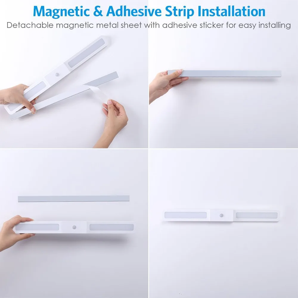 Veilleuse à capteur de mouvement PIR infrarouge aste par USB, lampe pour armoire, Cisco, garde-robe, escalier, cuisine, chambre à coucher, 20 LED