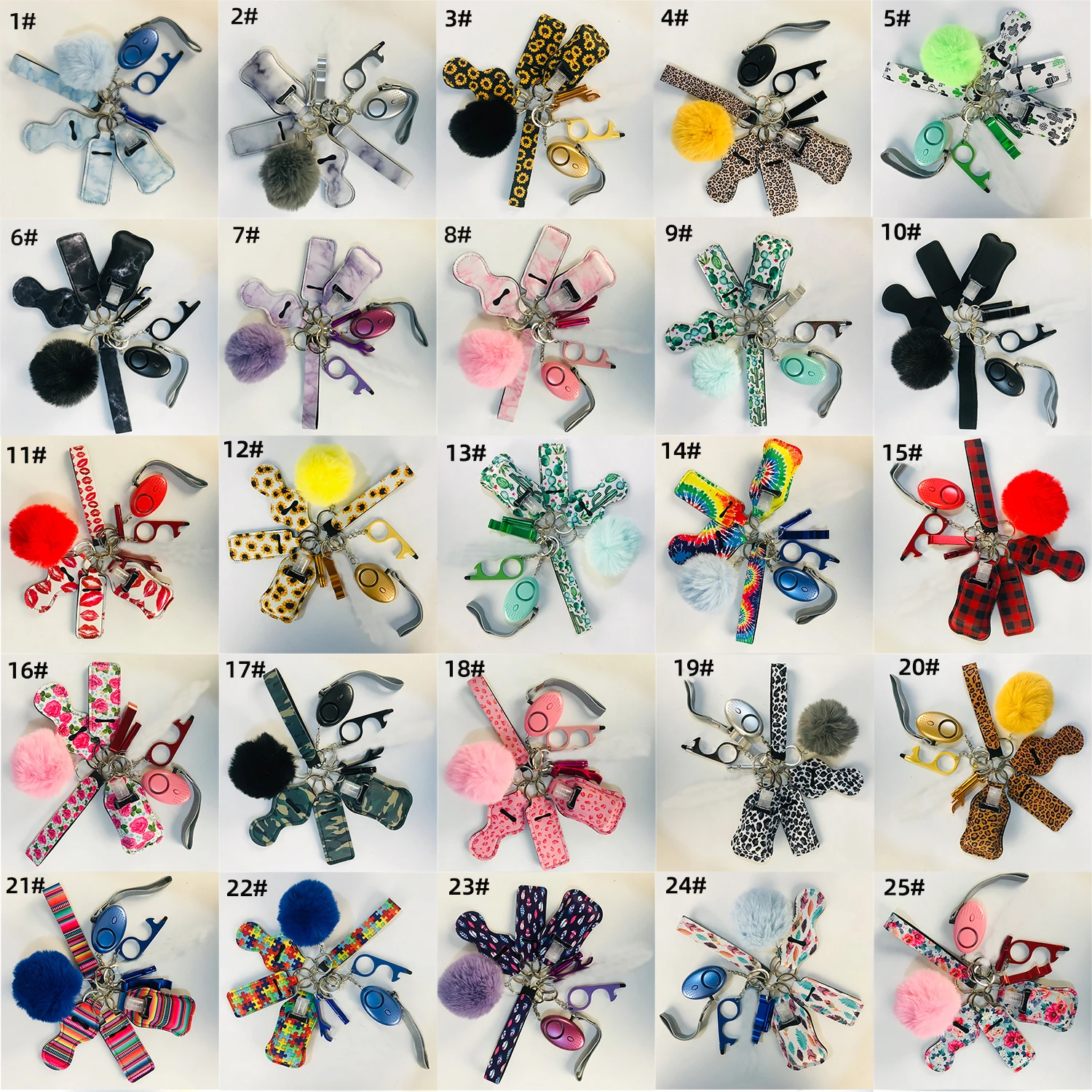 Self Defense Keychain Set para Mulheres, Proteção Pessoal de Emergência, Alarme de Segurança com Window Breaker, 10PCs