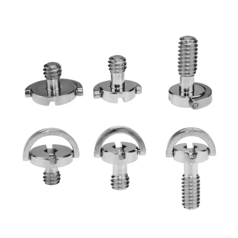 1/4 3/8 Inch Camera Screw Quick Release Stainless Steel Hexagonal Tripod Base Quarter Photography  Quick Release Plate Screw