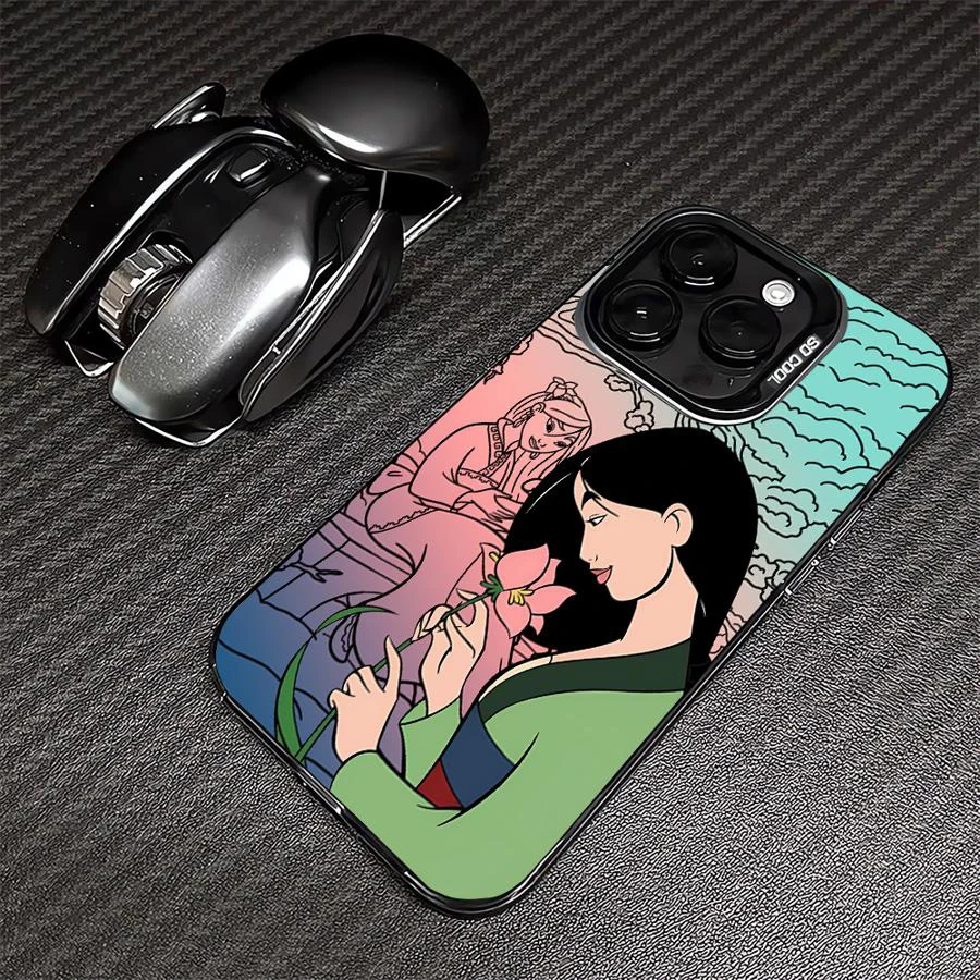 مولان الأميرة التدرج قضية الهاتف لسامسونج غالاكسي S25 S24 S23 S22 S21 S20 نوت 20 FE الترا زائد 4G 5G مكافحة سقوط ماتي غطاء