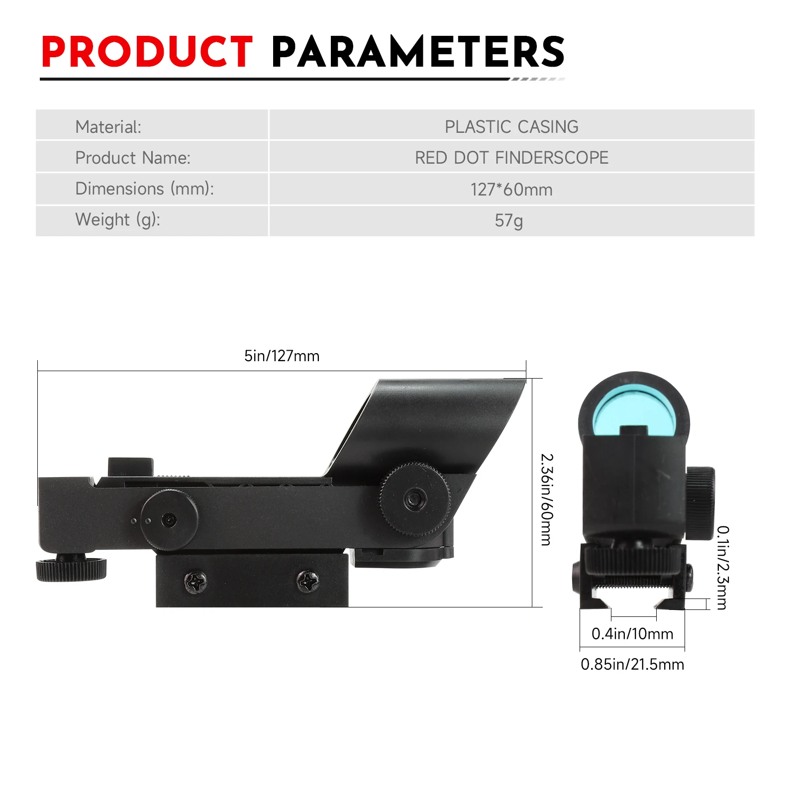 Datyson Red Dot Finder Scope Adjustable Brightness Direction For Astronomical Telescope Planetary Observation Astrophotography