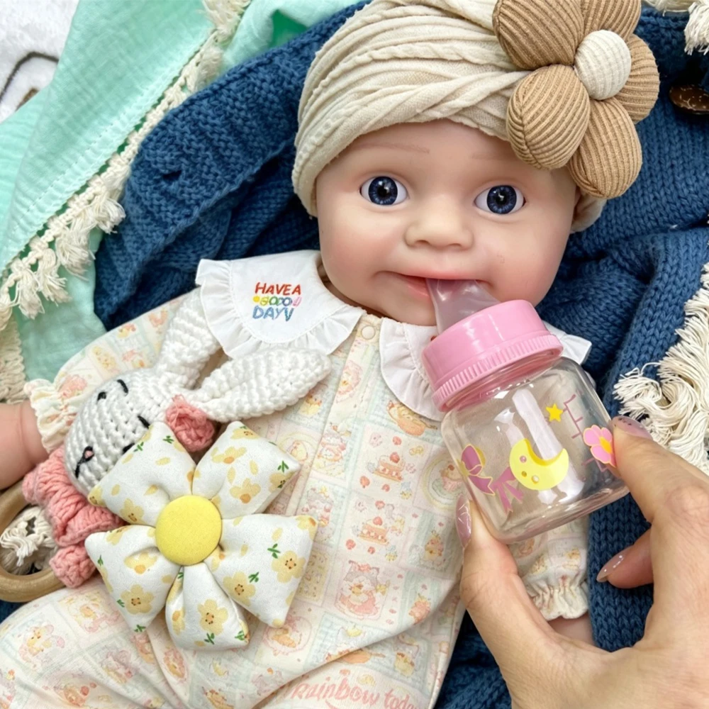 50cm Open Mouth Maddie Full Soft Silicone Reborn Doll True-to-Life Features Fine Contours Weighted Doll For Christmas Gift
