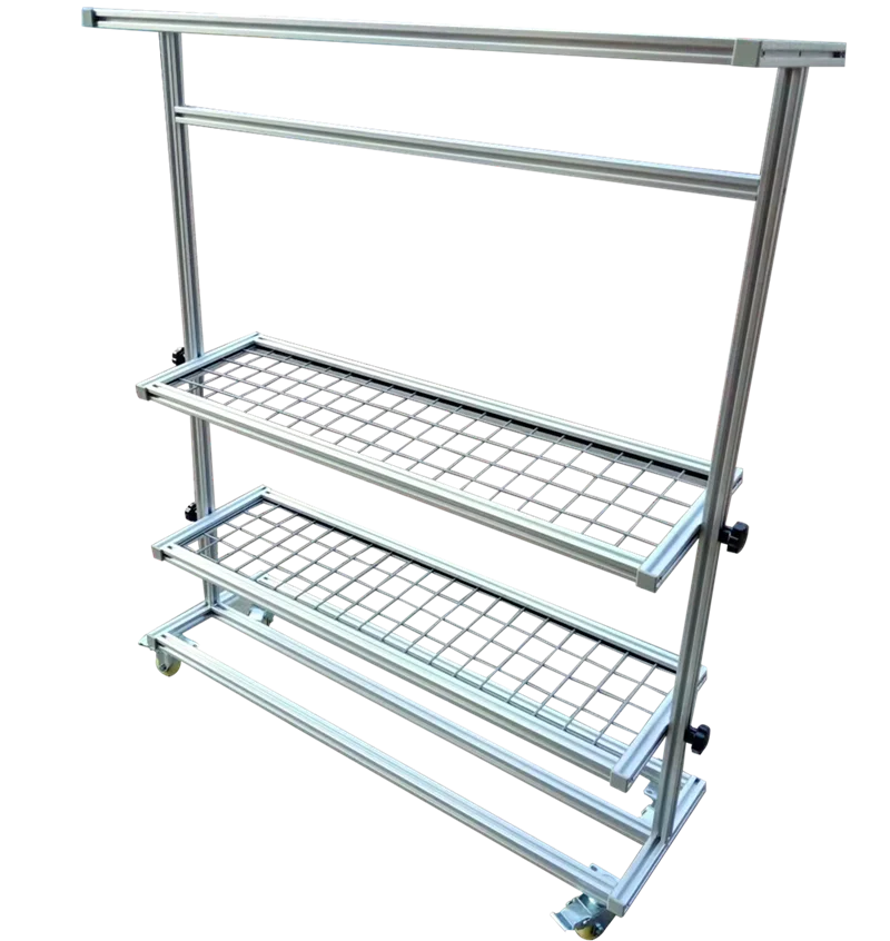 Customized Movable aluminum profile warehouse storage rack shelf assembly line aluminum frame system