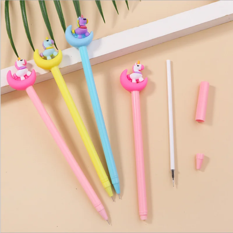 

36 Pcs Wholesale Manufacturer Sells Cartoon Moon Unicorn Neutral Pen Creative Stationery Cute Moon Pony Water Pen Signature