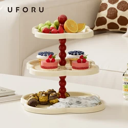 UFORU Fruit tray Multi-storey living room exquisite high appearance level afternoon tea tray French cake dessert snack tray