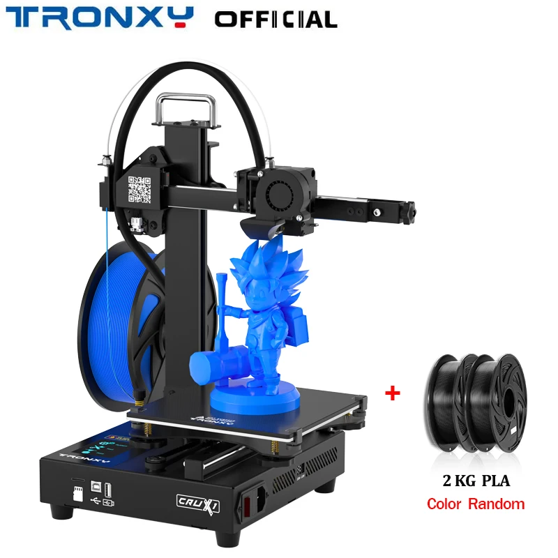 

Мини-3D-принтер Tronxy CRUX 1, FDM, двойная металлическая направляющая, прямой экструдер, непрерывный принт, комплект для 3D-печати 180*180*180 мм