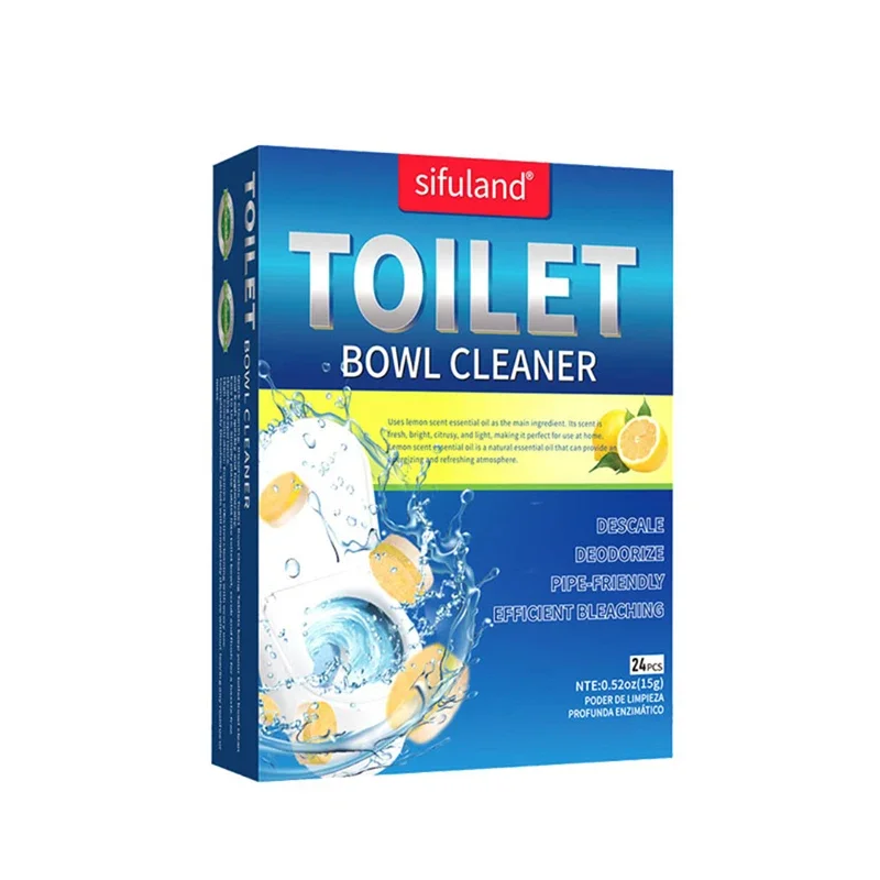 Comprimés effervescents pour le nettoyage des toilettes, parfum de citron, élimine les taches d'urine, odeur jaunissante, fraîcheur durable, un incontournable pour la maison, 24 pièces