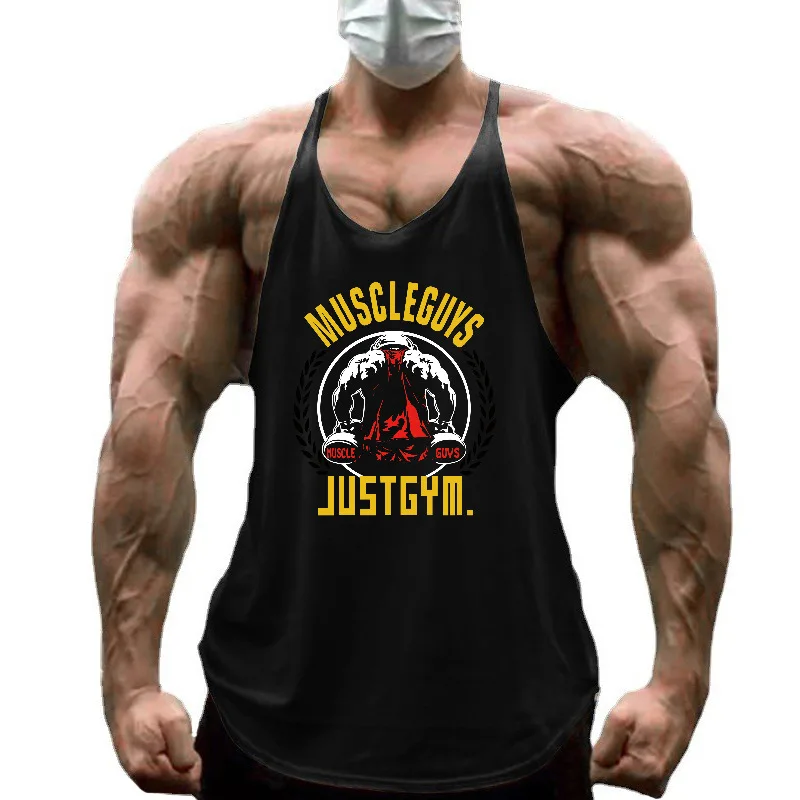 Men's Sleeveless Running Vests Quick Dry Breathable Racerback Tank Tops For Summer Outdoor Jogging Gym Workout Fitness