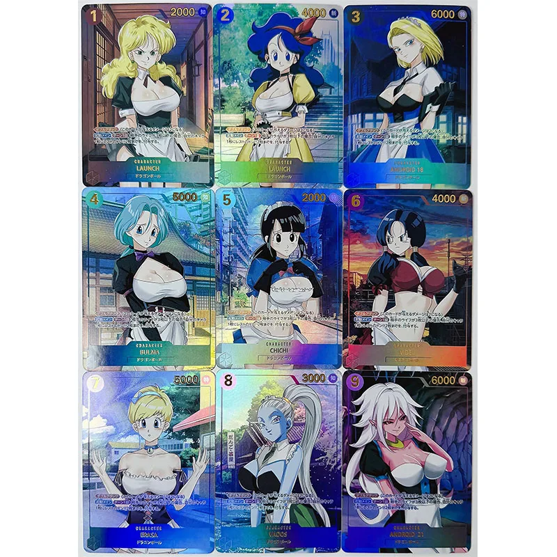 Anime Character DIY Collectible Card Bulma Android 18 Boys Game Rin Suma Laser Flash Card Boy Game Toys Christmas Birthday Gift